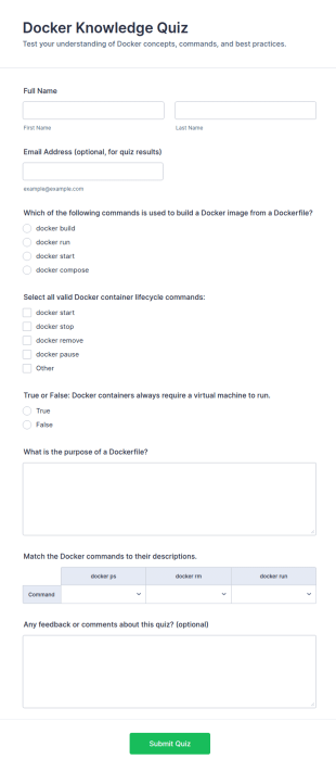 Docker Knowledge Quiz Form Template