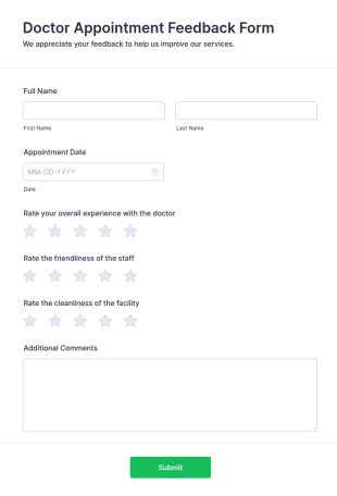 Doctor Appointment Feedback Form Template