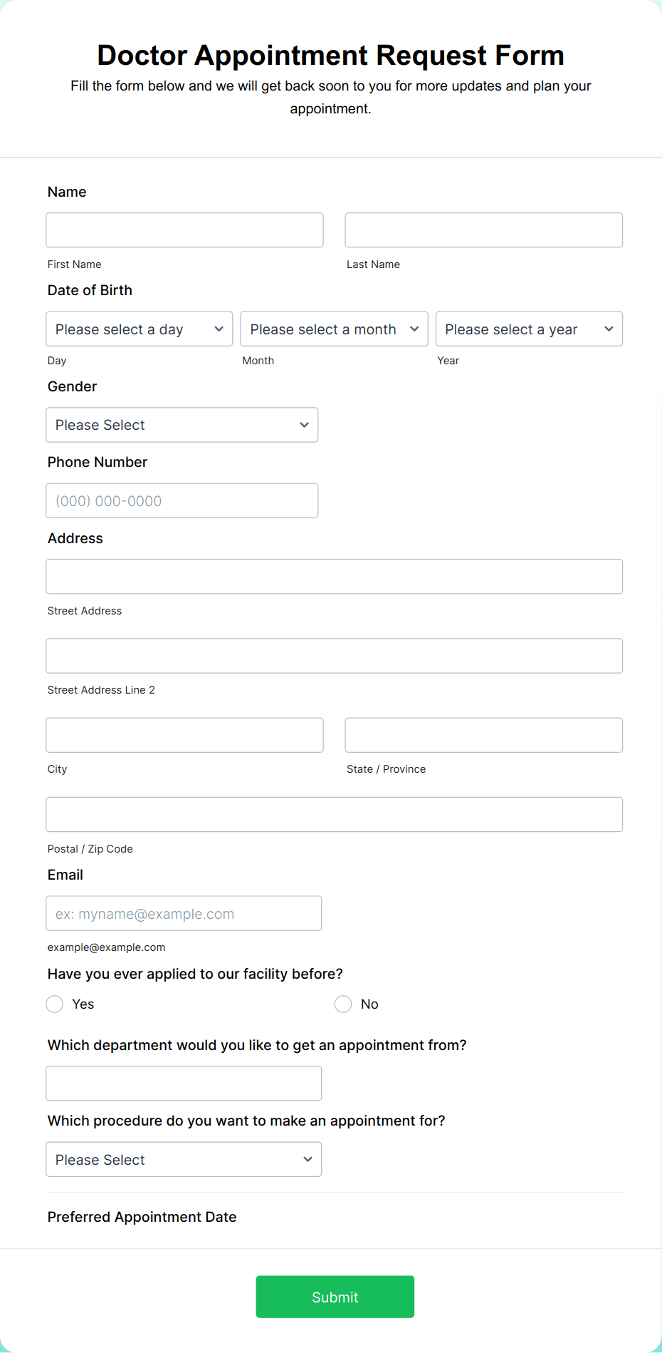 Online Doctor Appointment Form Template | Jotform online-doctor-appointment-form-template-jotform