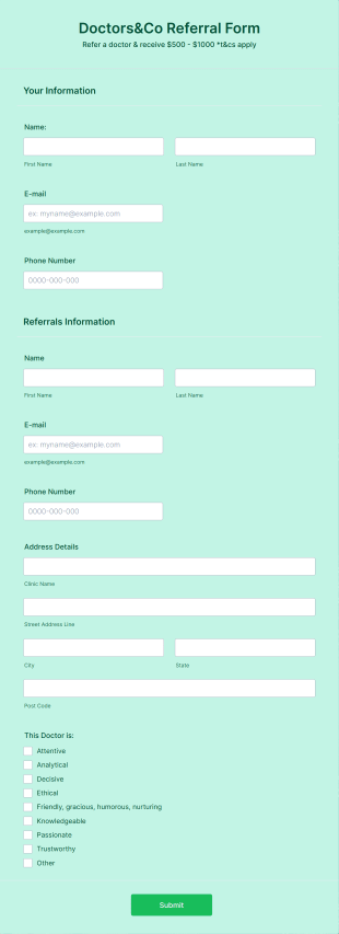 Doctors&ampCo Referral Form Template