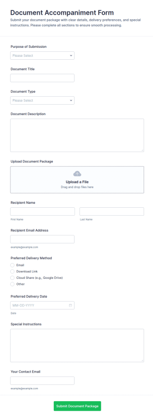 Document Accompaniment Form Template