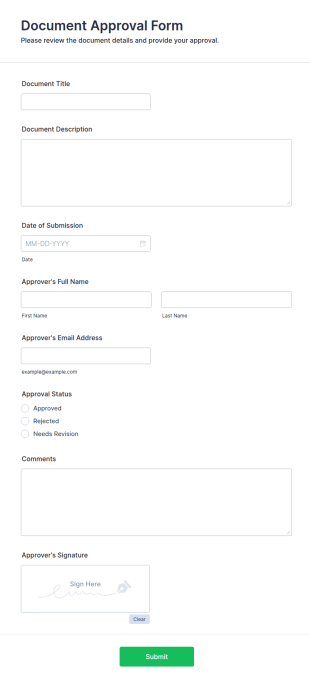 Document Approval Form Template