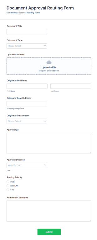 Document Approval Routing Form Template