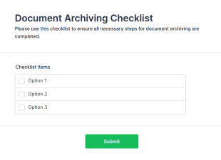 Document Archiving Checklist Form Template