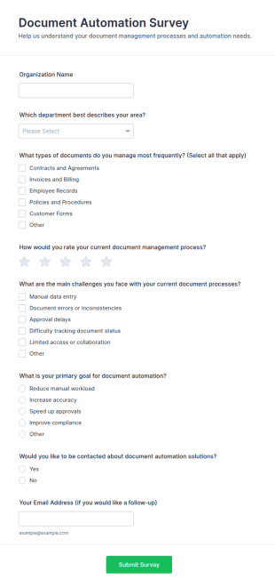 Document Automation Survey Form Template