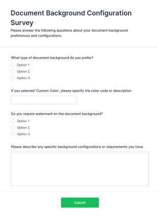 Document Background Configuration Survey Form Template