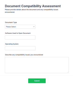 Document Compatibility Assessment Form Template