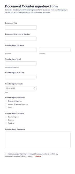Document Countersignature Form Template