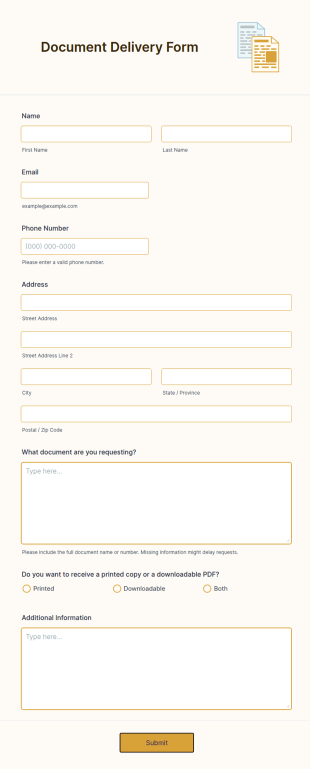 Document Delivery Form Template