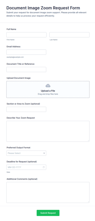 Document Image Zoom Request Form Template