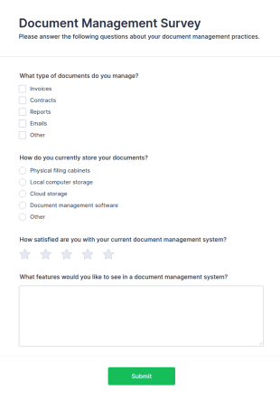 Document Management Survey Form Template