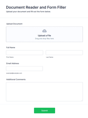 Document Reader And Form Filler Form Template