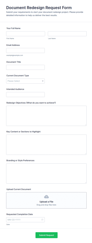 Document Redesign Request Form Template