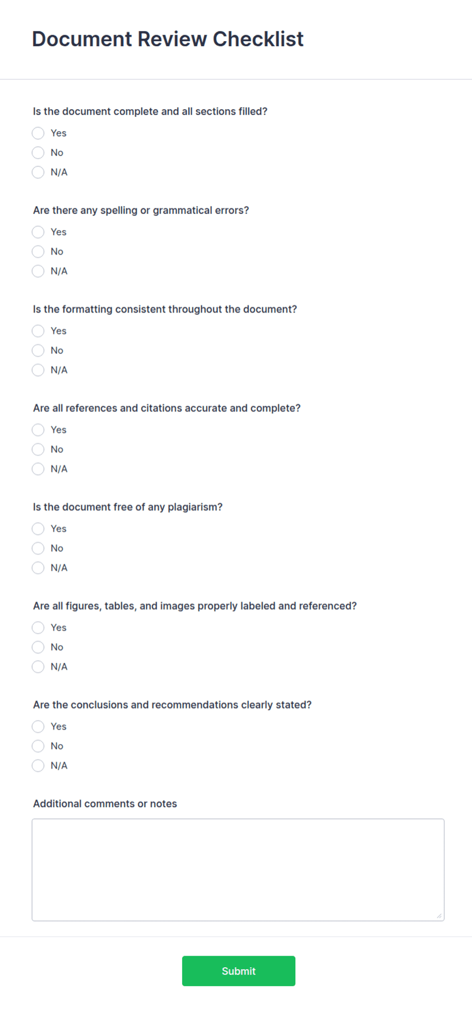 Document Review Checklist Form Template | Jotform