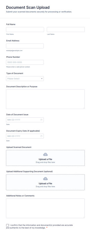 Document Scan Upload Form Template
