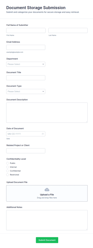 Document Storage Submission Form Template