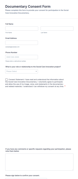 Documentary Consent Form Template