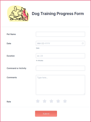 Dog Training Progress Form Template