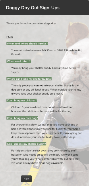 Doggy Day Out Sign Ups Form Template