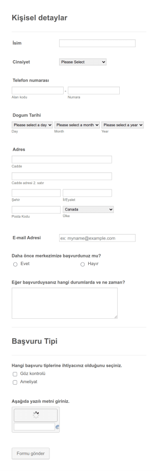 Doktor Başvuru Form Template