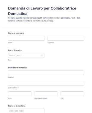 Domanda Di Lavoro Per Collaboratrice Domestica
