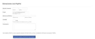 Donaciones De PayPal Form Template
