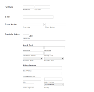 Donate For Nature Form Template