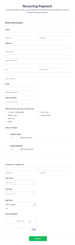 Donation Form Template