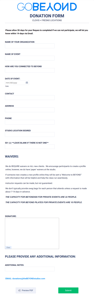 Donation Form Template