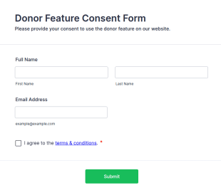 Donor Feature Consent Form Template