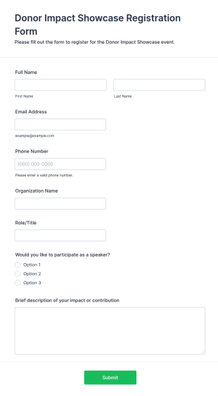 Donor Impact Showcase Registration Form Template