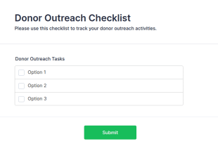 Donor Outreach Checklist Form Template