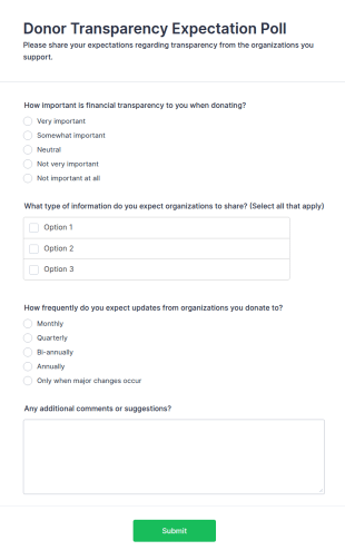 Donor Transparency Expectation Poll Form Template