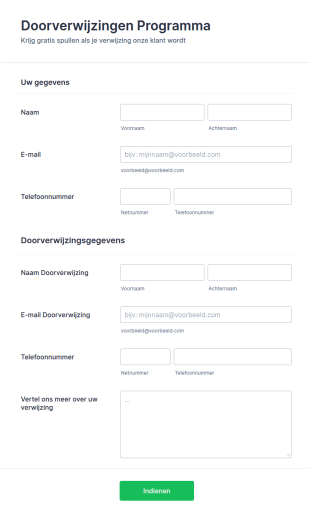Doorverwijzingen Programma Formulier