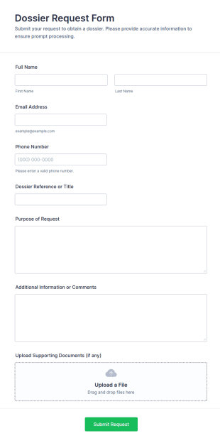 Dossier Request Form Template