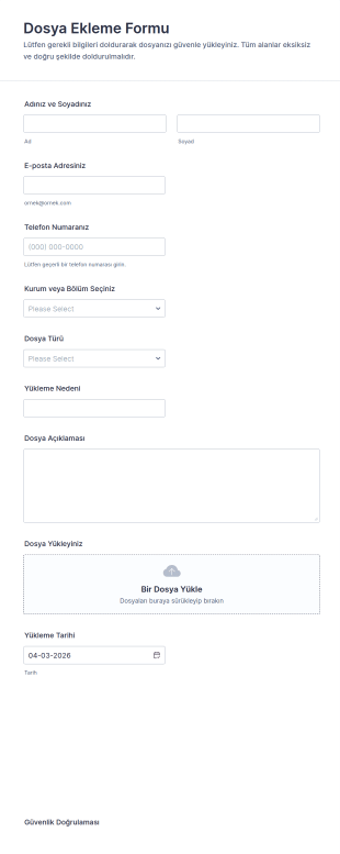 Dosya Eki Formu 📎 Form Şablonu