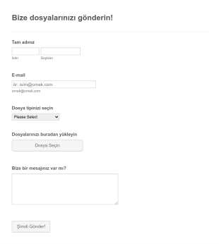 Dosya Gönderme Form Template