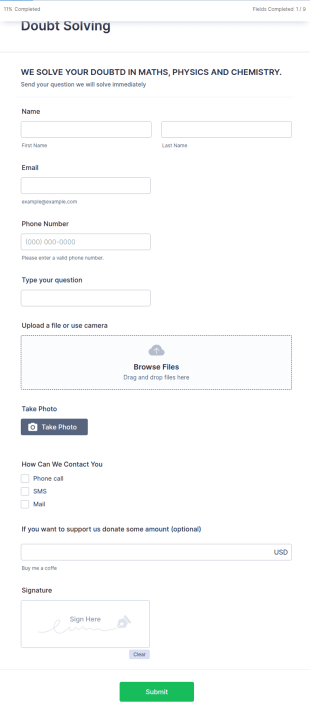 Doubt Solving Form Template