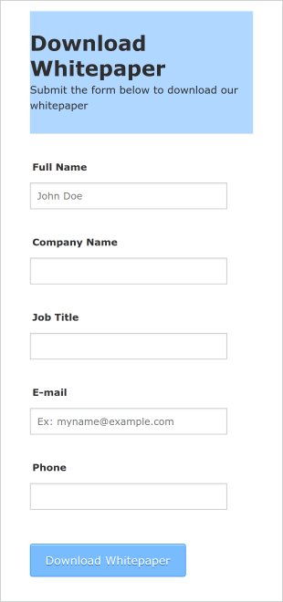 Download Whitepaper Form Template