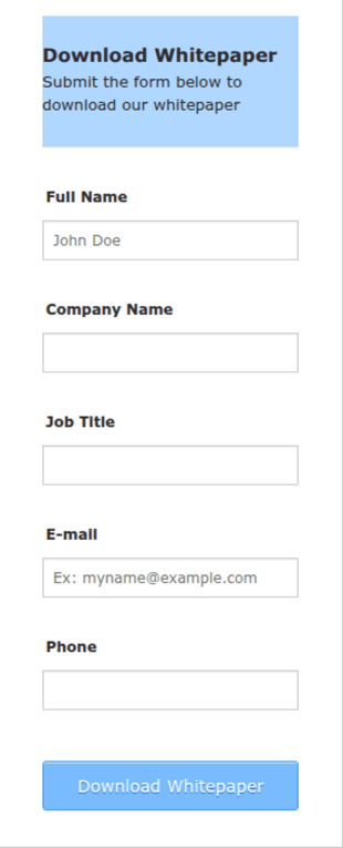 Download Whitepaper Form Template