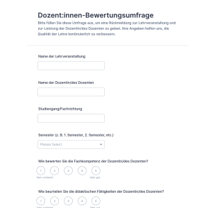 Dozent:innen Bewertungsumfrage