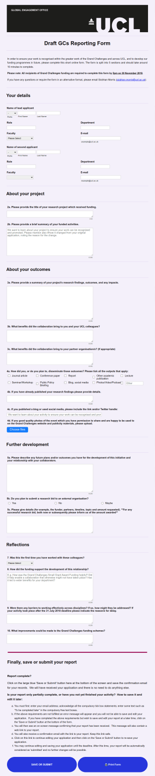 Draft GCs Reporting Form Template