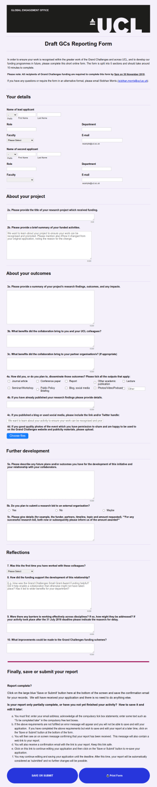 Draft GCs Reporting Form Template
