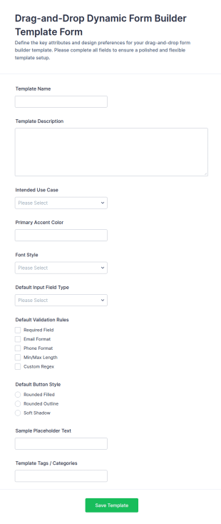 Drag And Drop Dynamic Form Builder Template Form