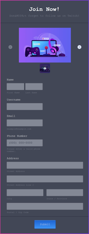 Draw Form For Gamers