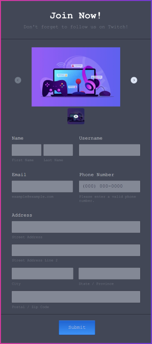 Draw Form For Gamers Form Template