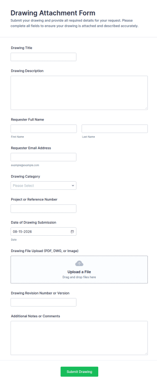 Drawing Attachment Form Template