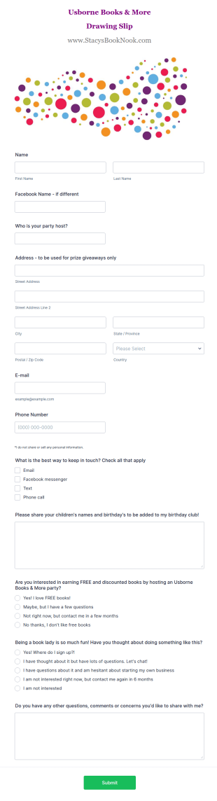 Drawing Slip Form Template