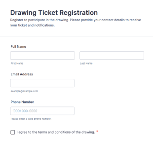 Drawing Ticket Registration Form Template