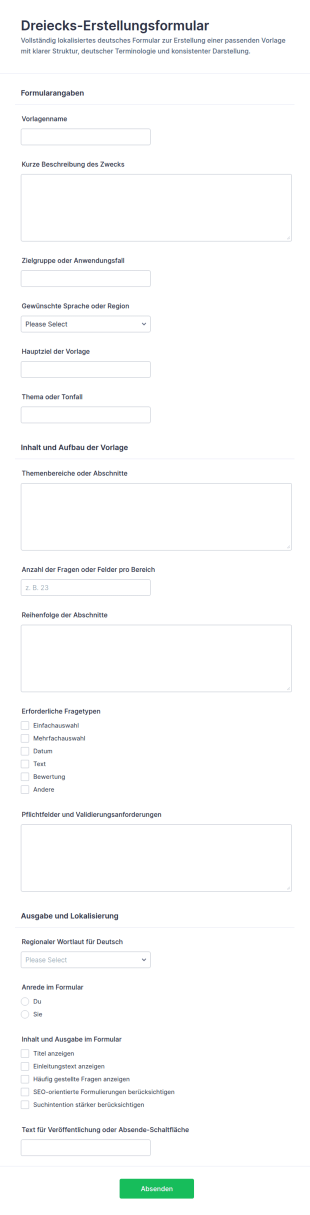 Dreiecks Erstellungsformular